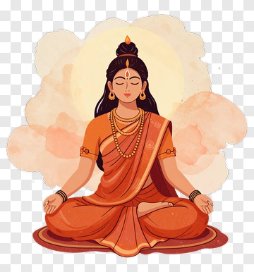 Divine Woman In Meditation PNG