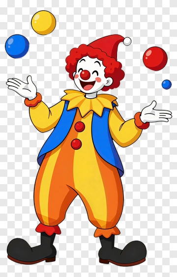 Clown Juggling Balls PNG