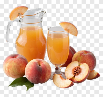 Peach Juice And Fresh Peaches PNG