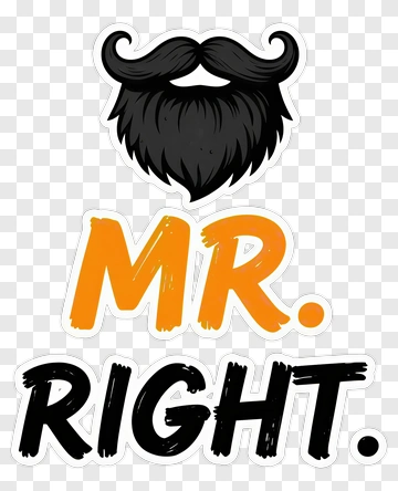 Mr Right Beard Logo PNG