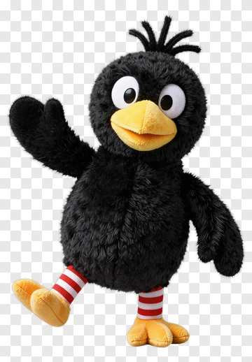 Black Plush Penguin Toy PNG