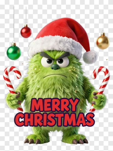 Grinch Holding Candy Canes PNG