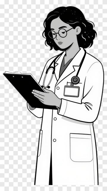 Cartoon Doctor Holding Clipboard PNG