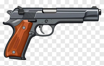 Cartoon Style Pistol PNG