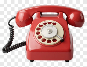 Red Rotary Telephone PNG