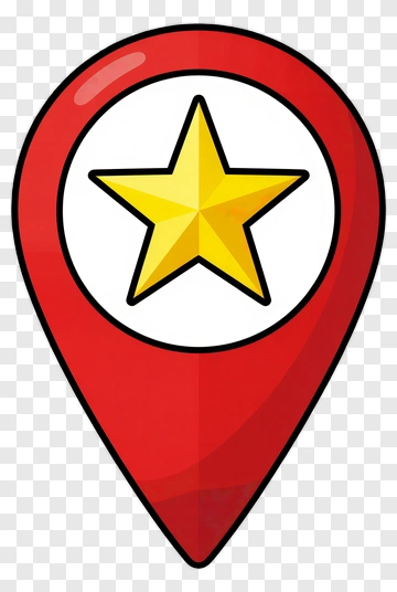 Red Map Pin With Yellow Star PNG