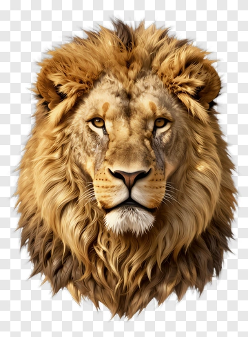 Lion Head Portrait PNG
