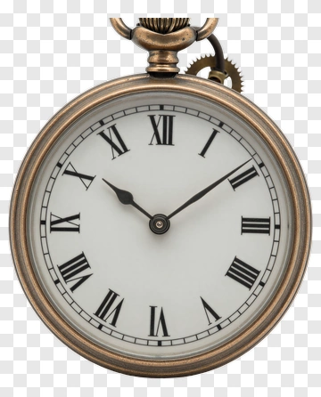 Vintage Pocket Watch With Roman Numerals PNG