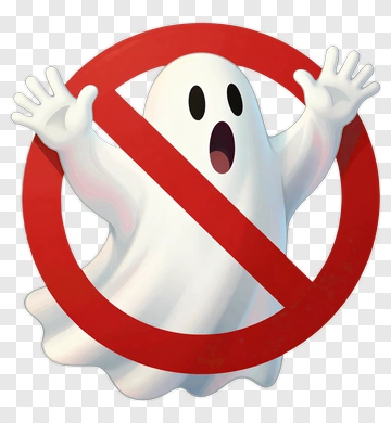 Ghost With Prohibition Sign PNG