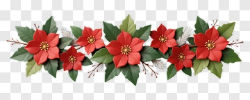 Red Poinsettia Floral Arrangement PNG