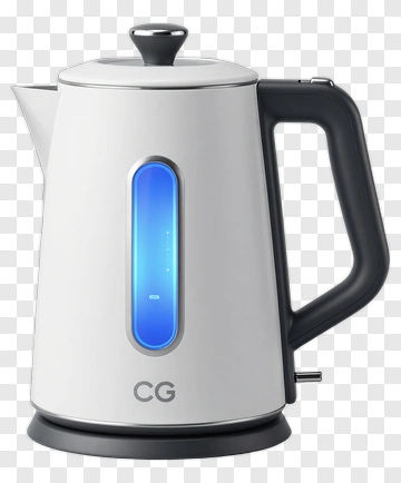 Modern Electric Kettle With Blue Light PNG