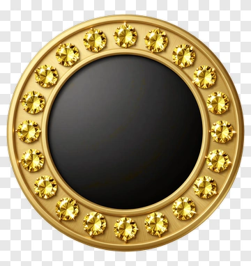 Gold Frame With Diamonds PNG