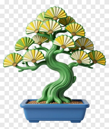 Bonsai Tree With Fan Leaves PNG