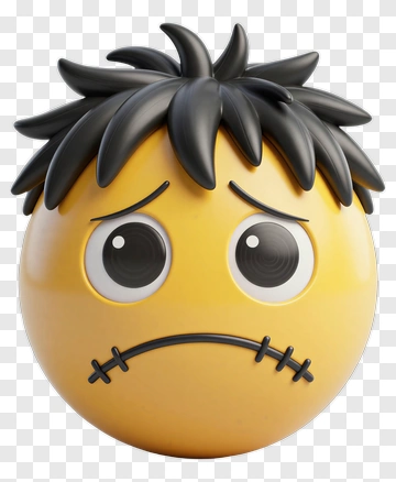Sad Emoji With Stitched Mouth PNG