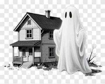 Ghost Standing Outside A House PNG
