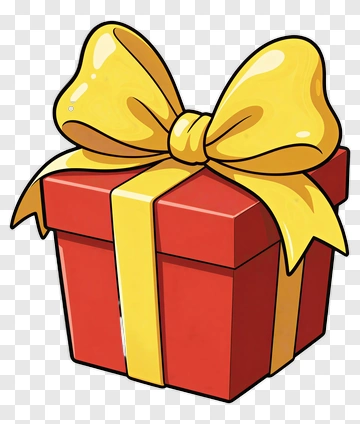 Red Gift Box With Yellow Bow PNG