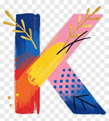 Artistic Letter K Design PNG