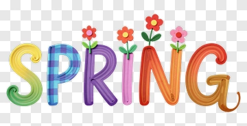 Spring Lettering With Flowers PNG