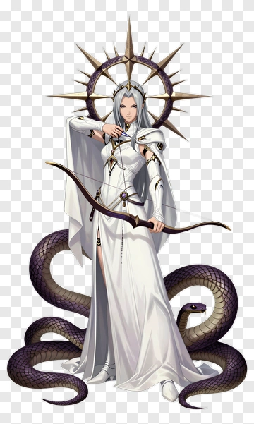 White Archer With Serpent PNG