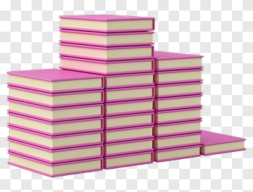 Stack Of Pink-Covered Books PNG