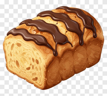 Chocolate Drizzled Bread PNG