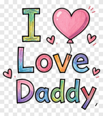 I Love Daddy Heart Balloon PNG