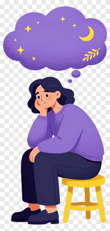Person Contemplating Under Night Sky PNG