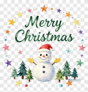 Merry Christmas Snowman PNG