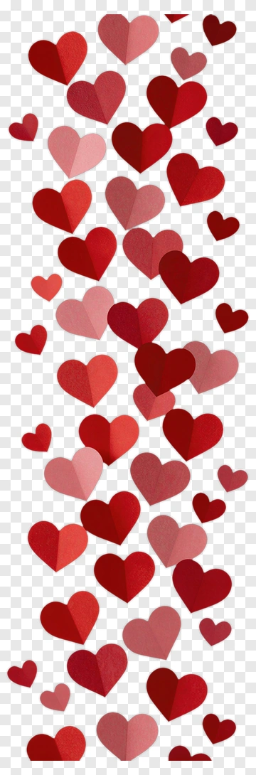 Paper Hearts In Red And Pink PNG