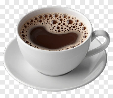 White Coffee Cup With Heart-Shaped Foam PNG
