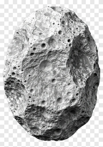Gray Asteroid With Craters PNG