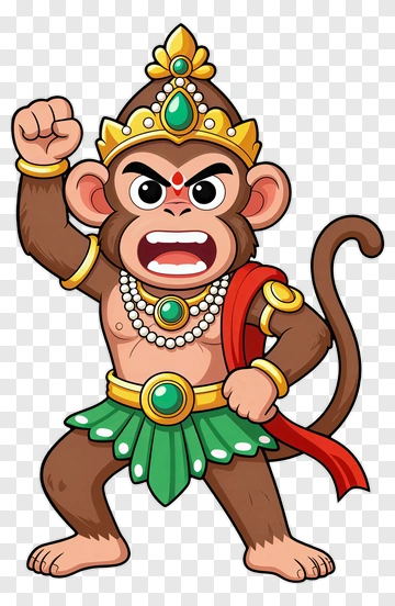 Cartoon Monkey King Warrior PNG