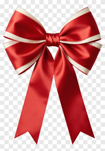 Red And White Ribbon Bow PNG