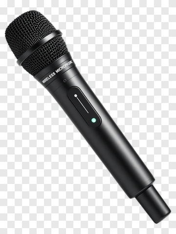 Black Wireless Microphone With Green Indicator PNG