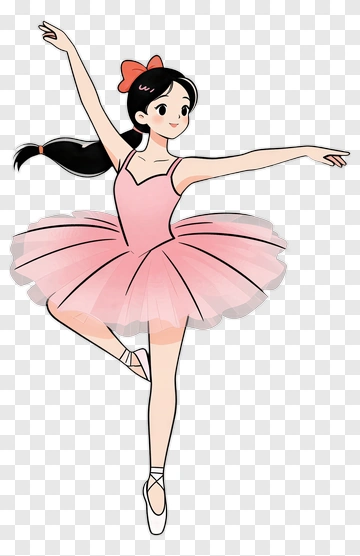 Graceful Ballerina In Pink Tutu PNG