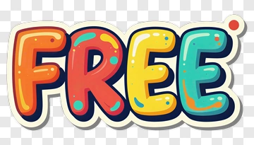 Cartoon Free Word Sticker PNG