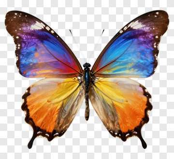 Colorful Butterfly With Iridescent Wings PNG