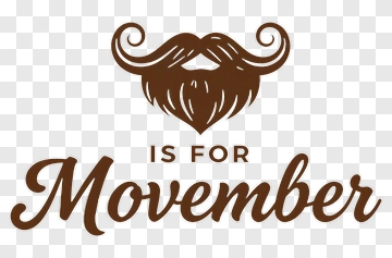 Movember Beard Moustache Logo PNG