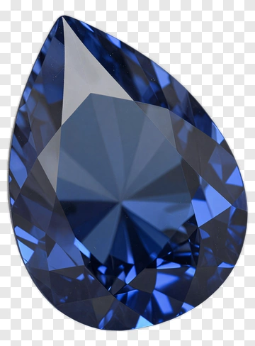 Pear-shaped Blue Gemstone PNG