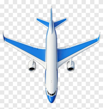 Blue And White Airplane PNG