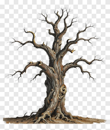 Bare Old Tree With Gnarled Branches PNG