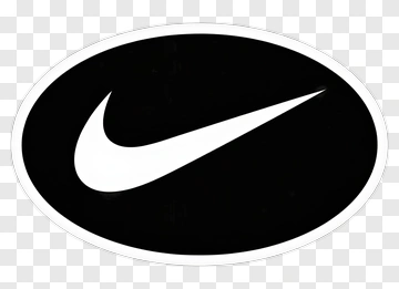 Nike Logo On Black Oval Background PNG