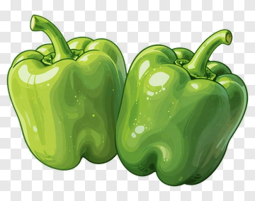 Two Green Bell Peppers PNG