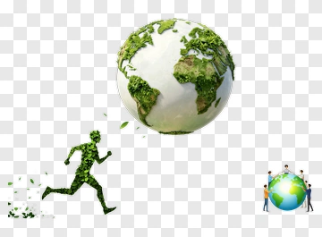 Earth And Running Figure PNG