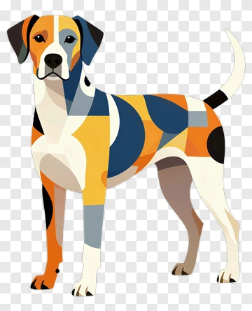 Colorful Geometric Dog PNG