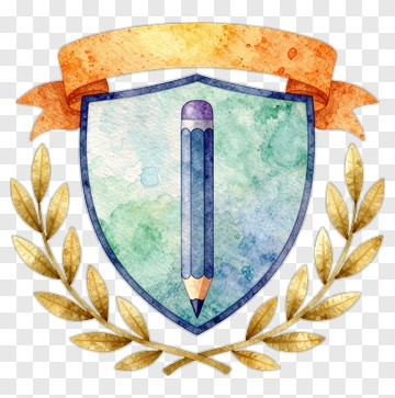 Shield With Pencil And Wreath PNG