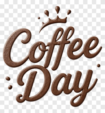 Chocolate Coffee Day Typography PNG