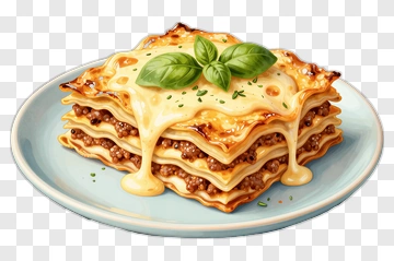 Delicious Lasagna With Fresh Basil PNG