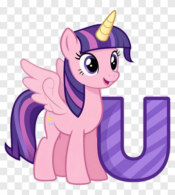 Unicorn Pony With Letter U PNG