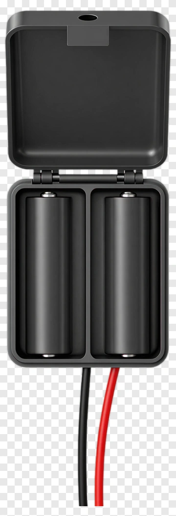 Black Battery Case With Two Batteries PNG